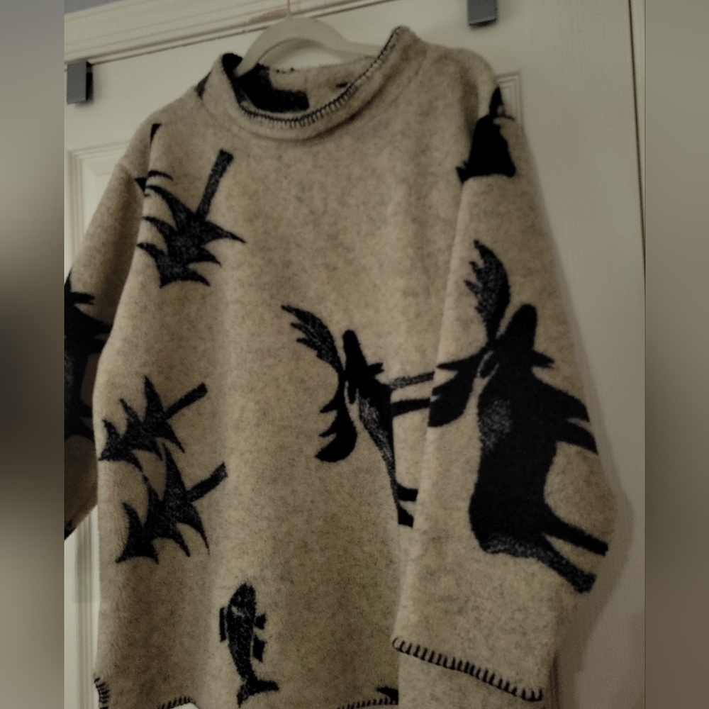 Vintage EMI Sportswear Womens Native Tribal Fleece Popover Size Large